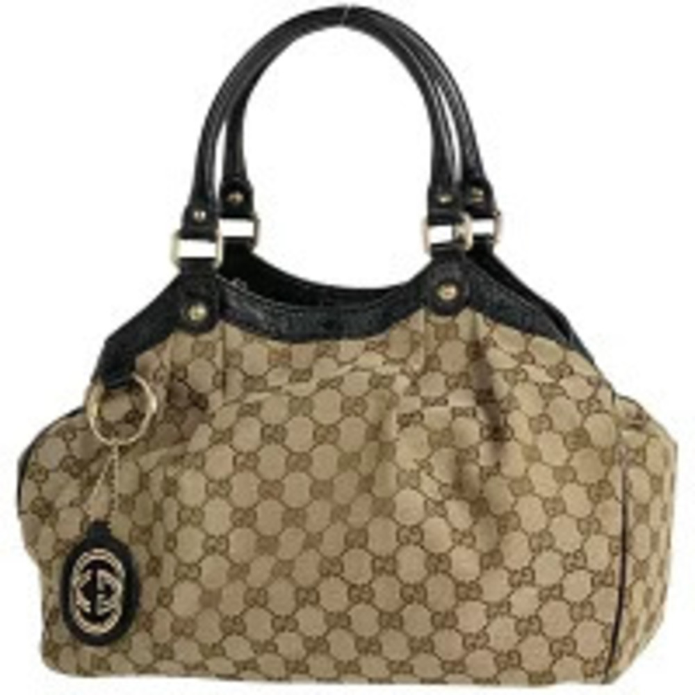 Gucci GG Sukey 2way Shoulder Bag canvas brown black